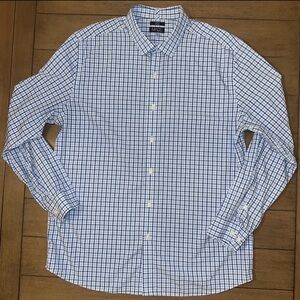 MADE by Cam Newton Mens XL Checked Long Sleeve Button Up Shirt Blue  And White